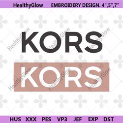 kors wordmark logo brand embroidery design download