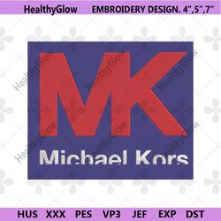 mk michael kors red blue box embroidery instant download