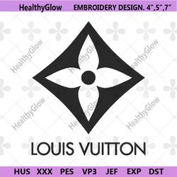 louis vuitton flower rhombus logo embroidery design download