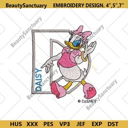 daisy duck and d letter embroidery design download