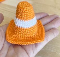 mini traffic cone amigurumi crochet