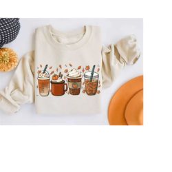 fall coffee sweatshirt for women, vintage thanksgiving sweater, fall crewneck pumpkin spice sweatshirt, fall shirt, pump