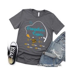 fishing grandfather shirt, personalized grandfather shirt with grandkids names, father's day gift for grandfather, fathe