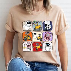 disney wall-e character cards shirt,disney pixar wall-e shirt, disney wall-e and eve shirt, disney wall-e trip shirt, di