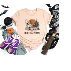 happy hallothanksmas shirt, halloween shirt, thanksgiving shirt, christmas shirt, fall shirt, holiday season shirt, autu