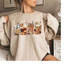 harry fall coffee sweatshirt, retro halloween coffee sweatshirt, harry potter coffee shirt, pumpkin spice latte iced war