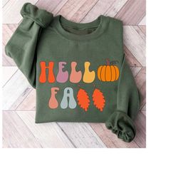 hello fall sweatshirt, pumpkin patch shirt, autumn sweater, hello fall shirt, autumn shirt, cute fall shirts, fall graph