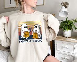 i got a rock sweatshirt, funny ghost sweatshirt, spooky season shirt, funny fall shirt, ghost sweatshirt,halloween sweat