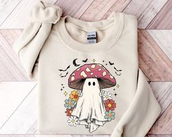 magic mushroom sweatshirt, ghost mushroom sweatshirt, spooky season shirt, funny fall shirt, ghost sweatshirt, halloween