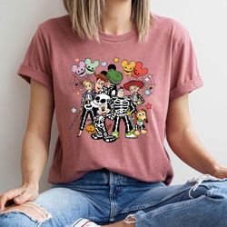 toy story skeletons halloween shirt, disney skeleton jessie,woody halloween tee, disney halloween shirt, disney movie sh