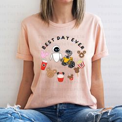 wall-e and eve disney best day ever shirt,disney snacks shirt,disney friend shirt,disney family vacation,pixar wall-e mo