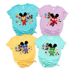 baby superheroes snacks shirt, avengers heroes shirt, iron man, spiderman, captain america, hulk, marvel shirts