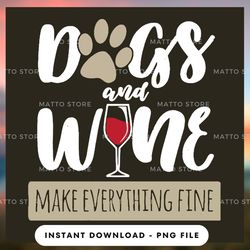 digital png file - dog wine - matto store