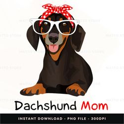 dachshund mom bandana womens t shirt digital png file, instant download, png download