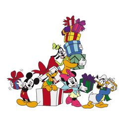 mickey mouse and friends merry chrismas svg, disney svg, disney character svg, cartoon character svg, movie character sv