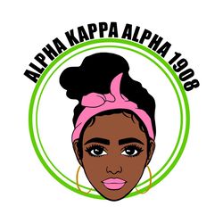 alpha kappa alpha 1908 girl, sorority svg, aka girl gang svg