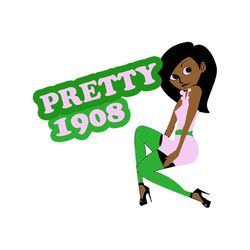 pretty girl 1908, aka sorority gift, aka sorority svg, aka svg