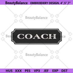 coach black background logo embroidery design download file