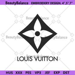 louis vuitton flower rhombus logo embroidery design download