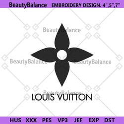 louis vuitton black flower logo embroidery design download