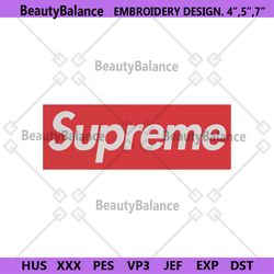 supreme box red logo embroidery design download