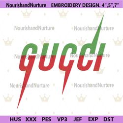 gucci logo brand green red embroidery instant download