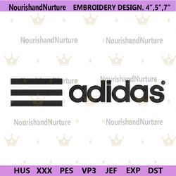 adidas black three lines logo embroidery design download
