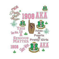 alpha kappa alpha bundles svg, sorority svg, aka girl gang svg, sorority girl