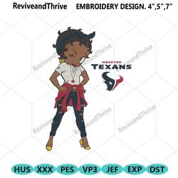 houston texans team betty boop embroidery design file