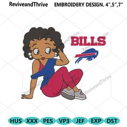 buffalo bills black girl betty boop embroidery design file