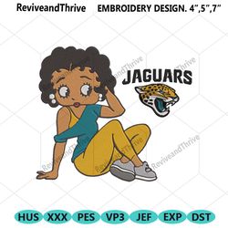 jacksonville jaguars black girl betty boop embroidery design file