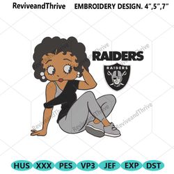 las vegas raiders black girl betty boop embroidery design file