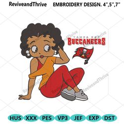 tampa bay buccaneers black girl betty boop embroidery design file