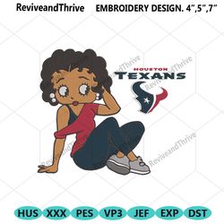 houston texans black girl betty boop embroidery design file