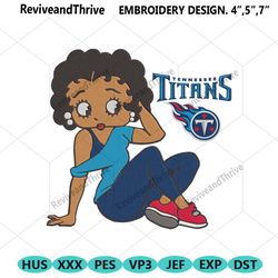 tennessee titans black girl betty boop embroidery design file
