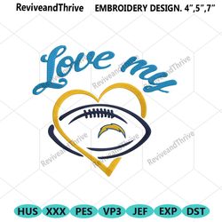 love my los angeles chargers embroidery design file