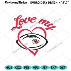 love my kansas city chiefs embroidery design file