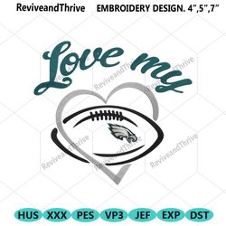love my philadelphia eagles embroidery design file