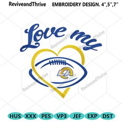 love my los angeles rams embroidery design file download