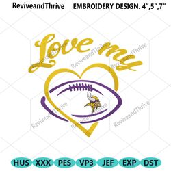love my minnesota vikings embroidery design file download