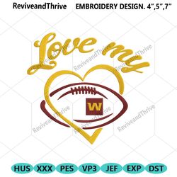 love my washington commanders embroidery design file download