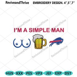 im a simple man buffalo bills embroidery design file png