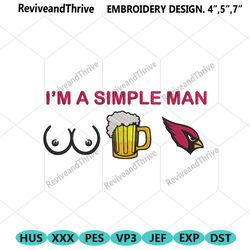 im a simple man arizona cardinals embroidery design file png