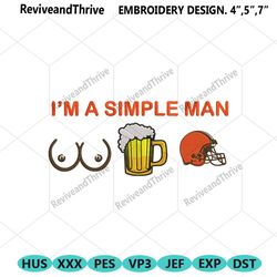 im a simple man cleveland browns embroidery design file png