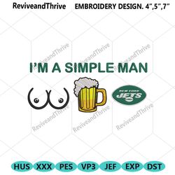 im a simple man new york jets embroidery design file png