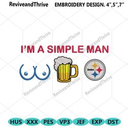 im a simple man pittsburgh steelers embroidery design file png