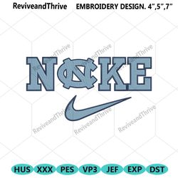 north carolina tar heels nike logo embroidery design download