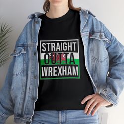 Straight Outta Wrexham Retro Style - Gift For An Wrexham From Wales , Design Has The Welsh Flag Embe