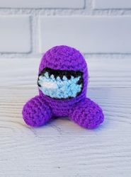 among us mini purple crewmate,amigurumi crochet patterns, crochet pattern