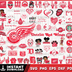 Detroit Red Wings Team Bundles Svg, Detroit Red Wings Svg, NHL Svg, NHL Svg, Png, Dxf, Eps, Instant Download